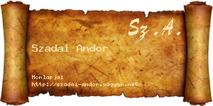 Szadai Andor névjegykártya